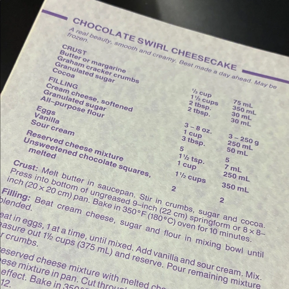 Vintage Company’s coming Desserts Cookbook by Jean Paré - Purple Cover